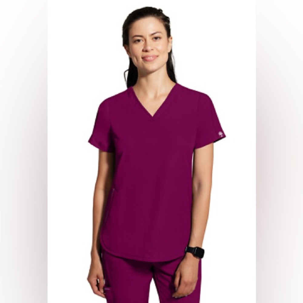 Healing Hands Scrubs Skyler Top NWT 2285 WINE